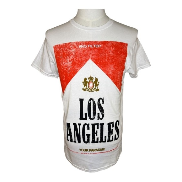 Alpha Collective Los Angeles White Graphic T-Shirt #NoFilter Mens Medium - Picture 1 of 5